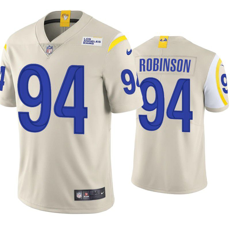 Men Los Angeles Rams #94 AShawn Robinson Nike Cream Limited NFL Jersey->los angeles rams->NFL Jersey